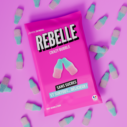 Bouteilles rose et bleu sans sucres