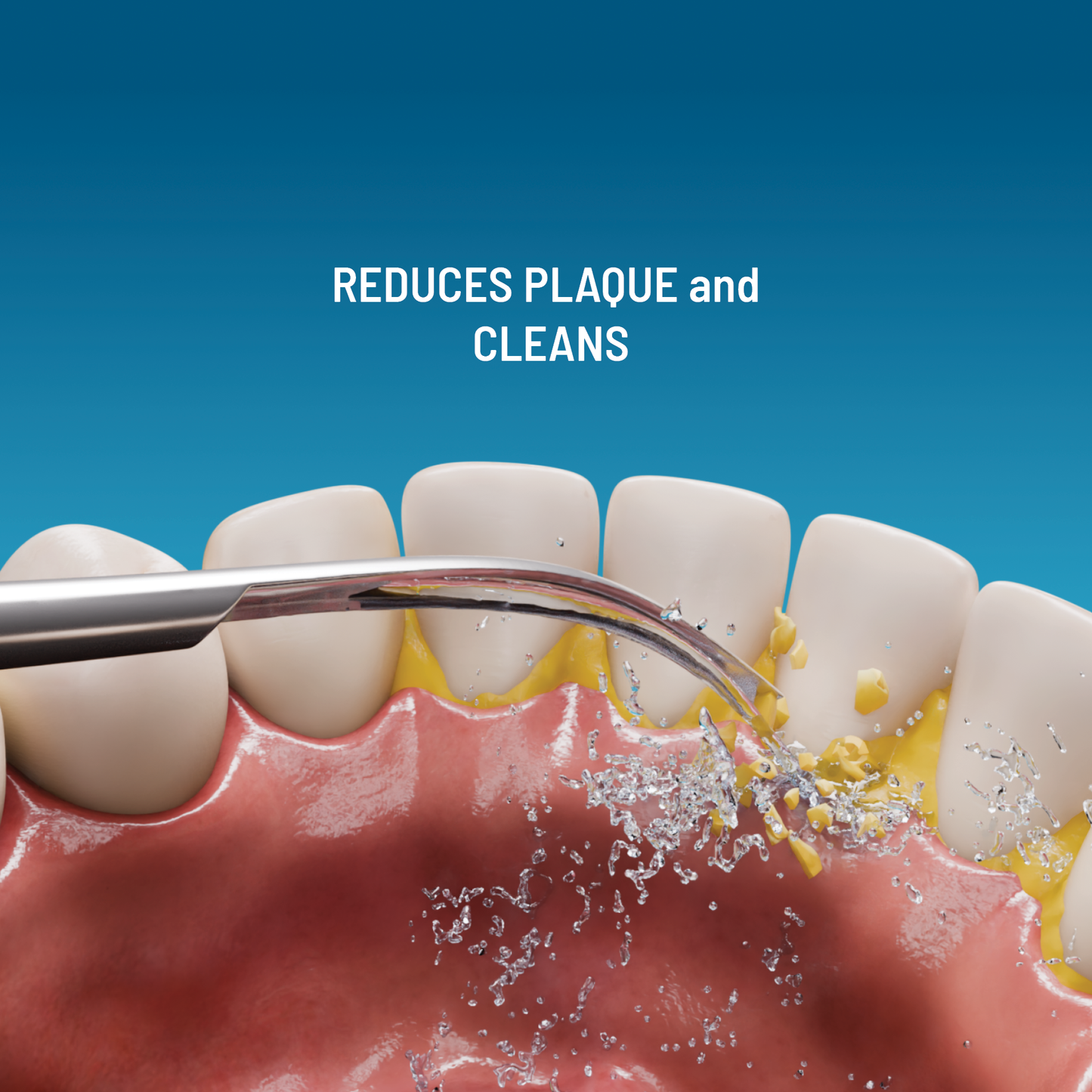 Brosse à dents 3-en-1 : brossage, jet interdentaire, détartrage